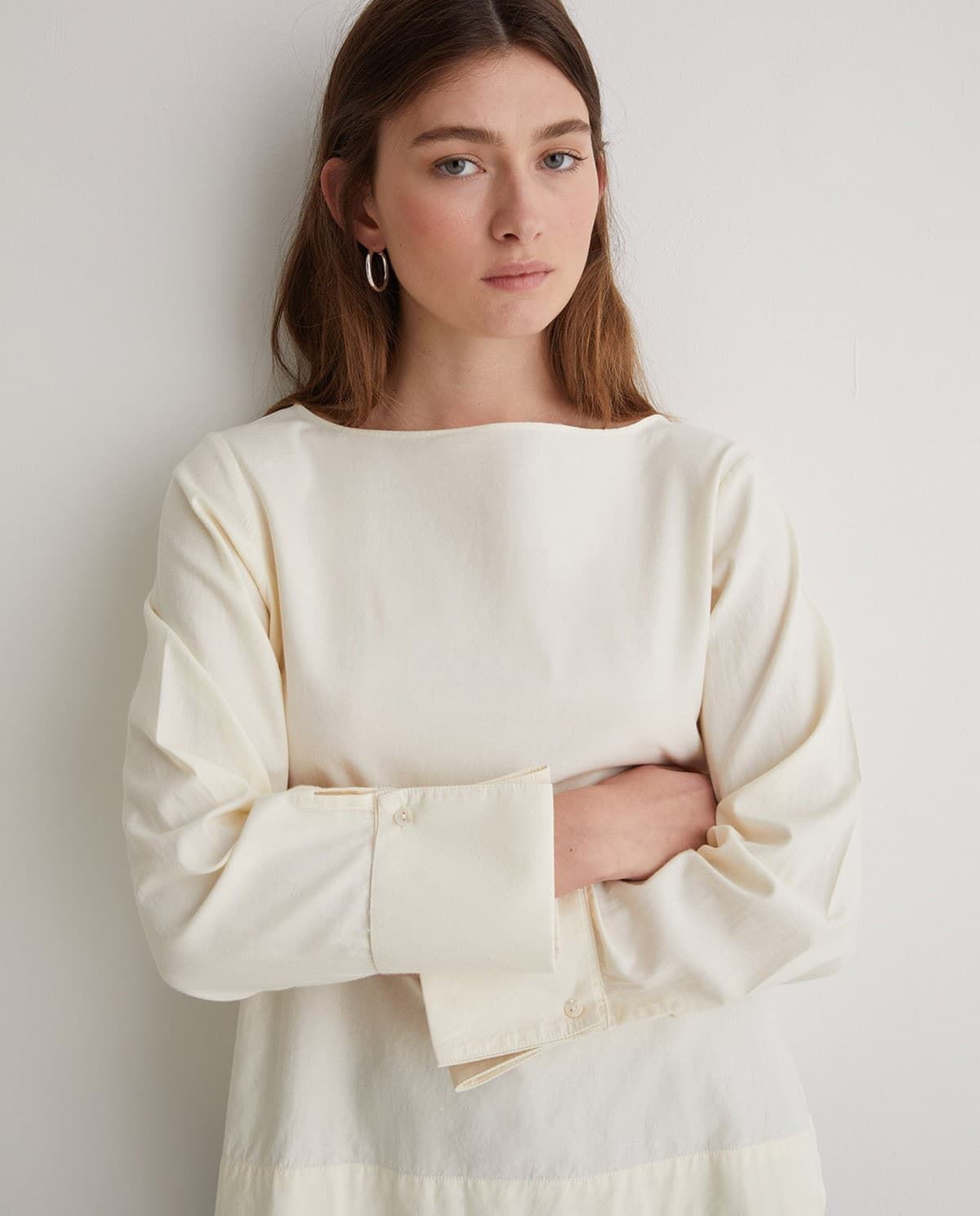 Blusa Yerse cuello extraible marrón crudo 43864 - Imagen 4