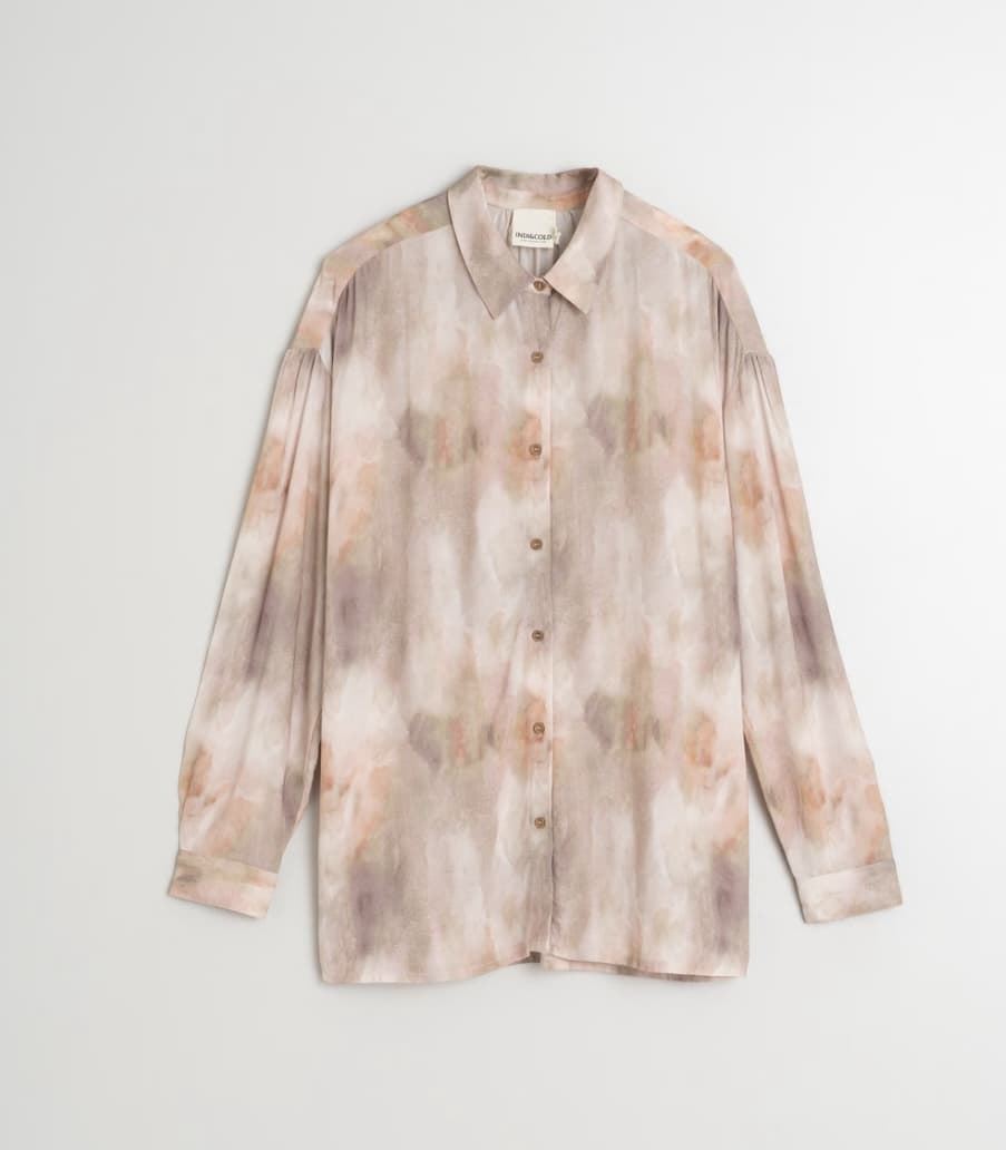 Blusita Indi & Cold 101 estampada oversize  boyfriend lilas - Imagen 5