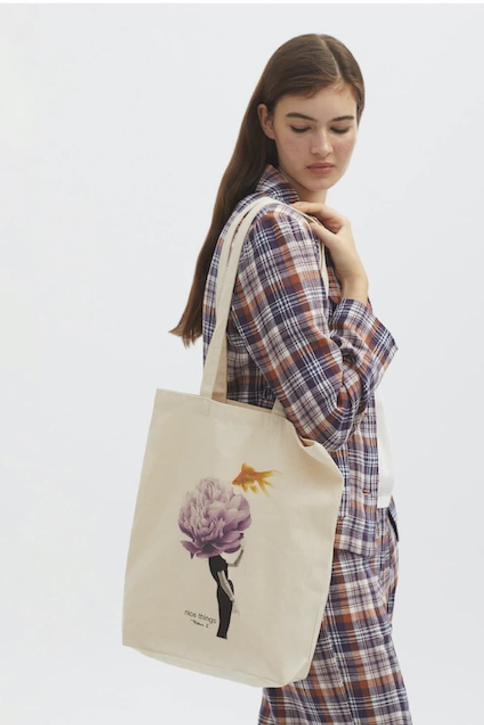 Bolsa nice things shopping estampada flor cruda - Imagen 1