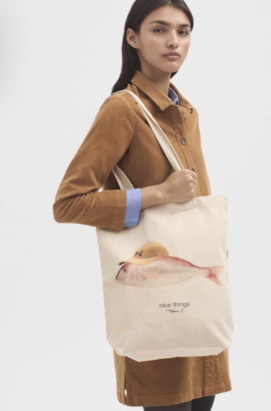 Bolsa nice things shopping estampada pescado cruda - Imagen 1