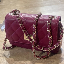 Bolso acolchado piel pequeño cereza - Imagen 1
