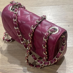 Bolso acolchado piel pequeño cereza - Imagen 2