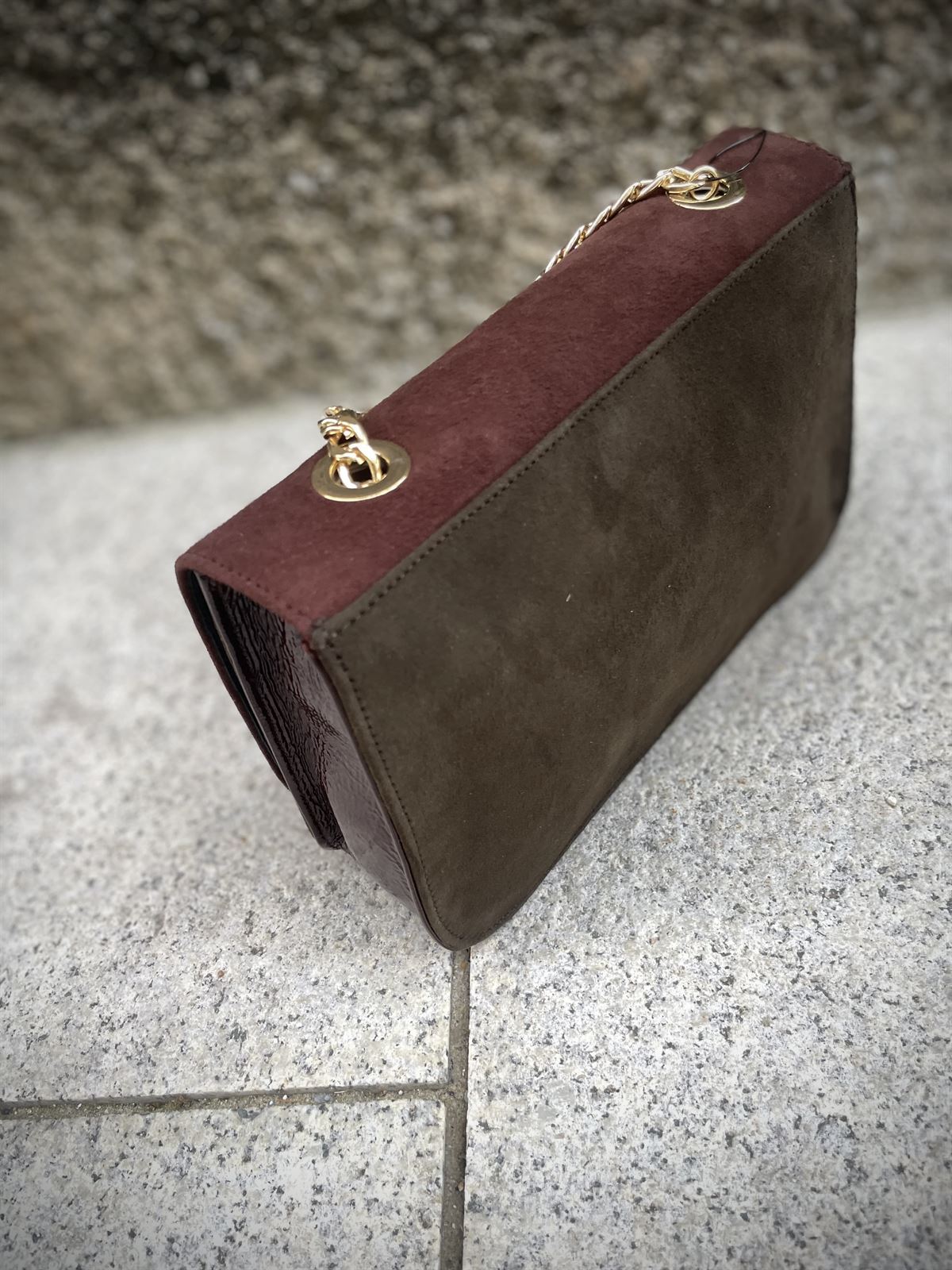 BOLSO Angari b998 moule, ante y charol, bicolor - Imagen 2