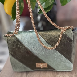 Bolso ante y piel metalizado verdes - Imagen 2