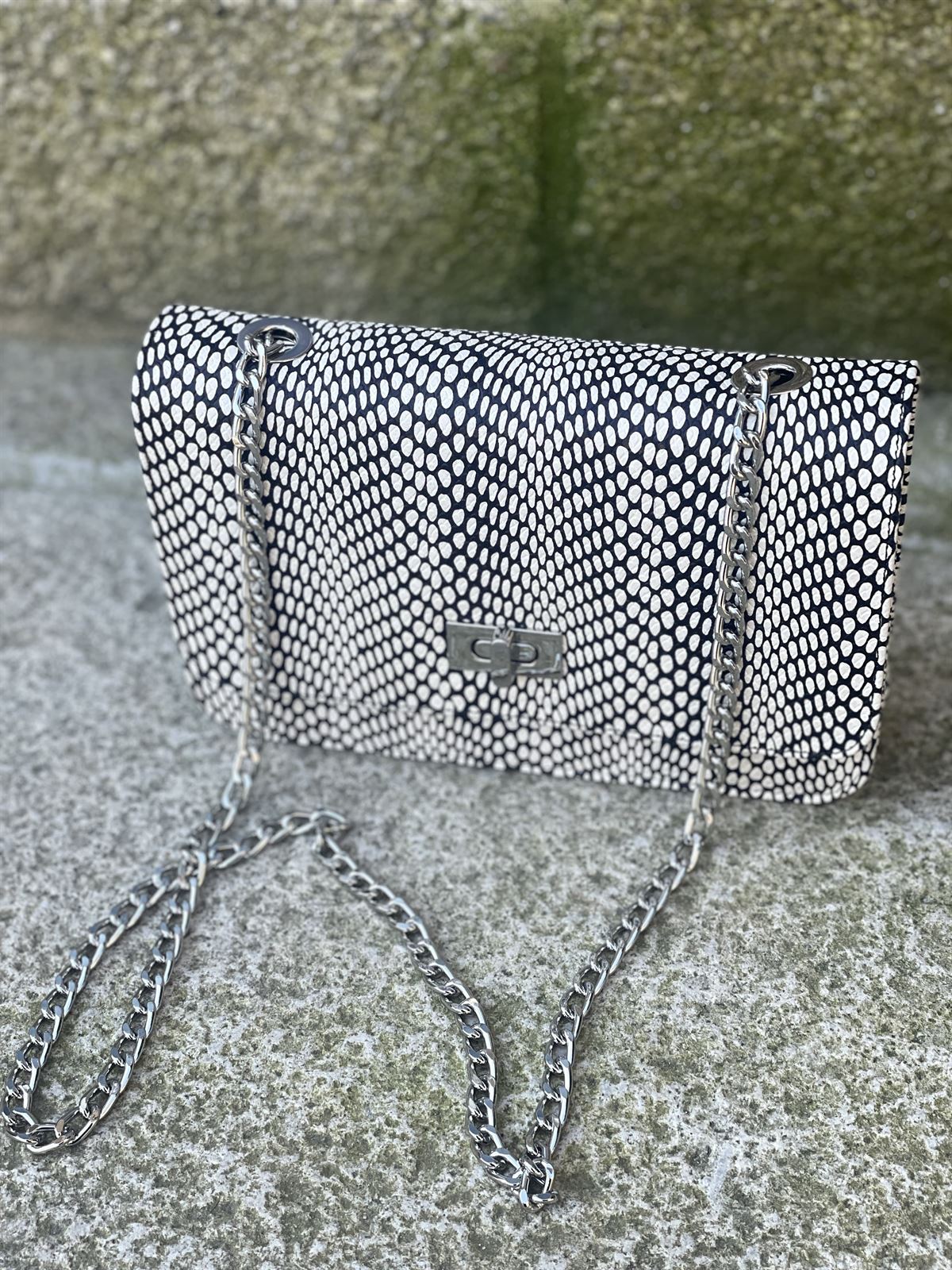 Bolso bandolera Angari 52173-58R perdiz blanco negro - Imagen 1