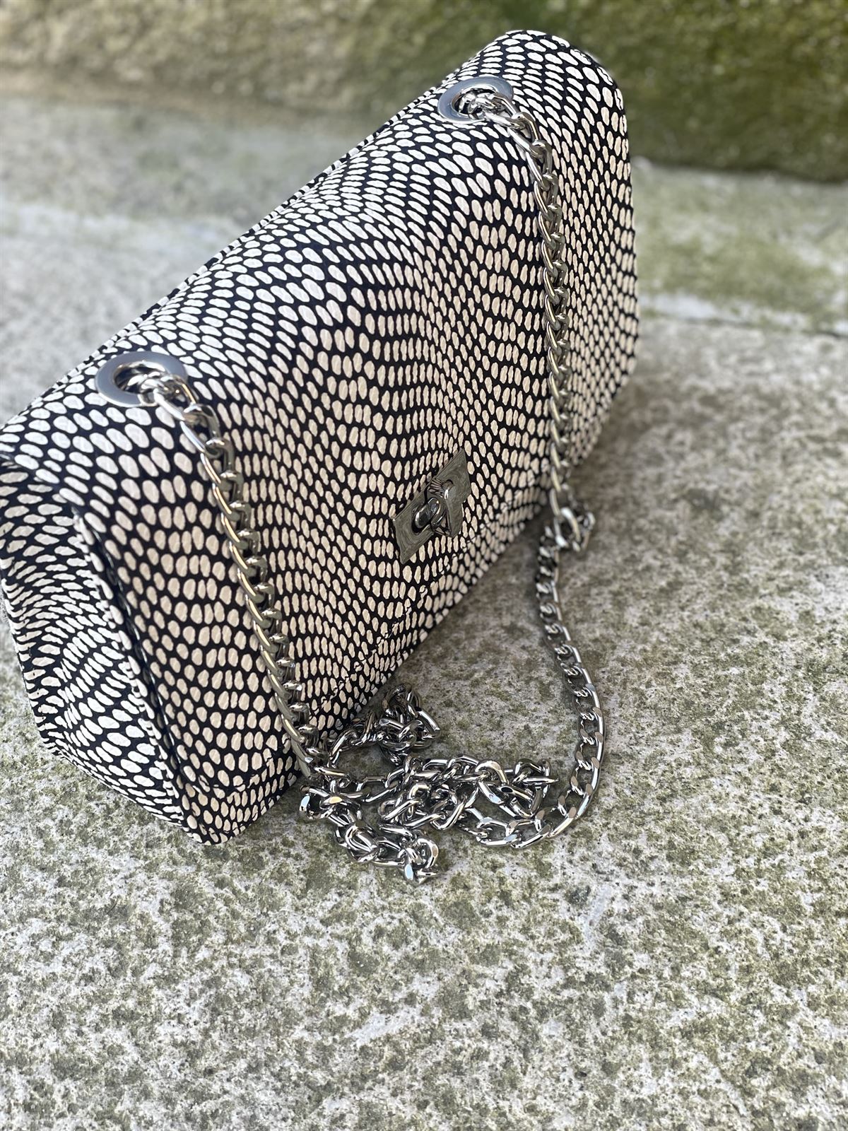 Bolso bandolera Angari 52173-58R perdiz blanco negro - Imagen 4