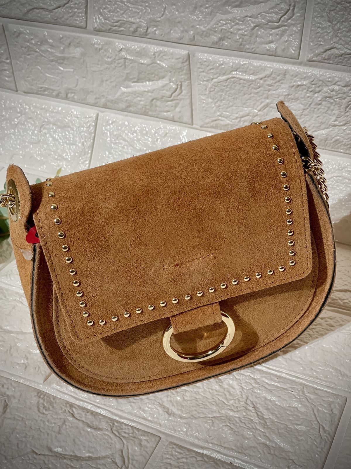 Bolso camel serraje - Imagen 1