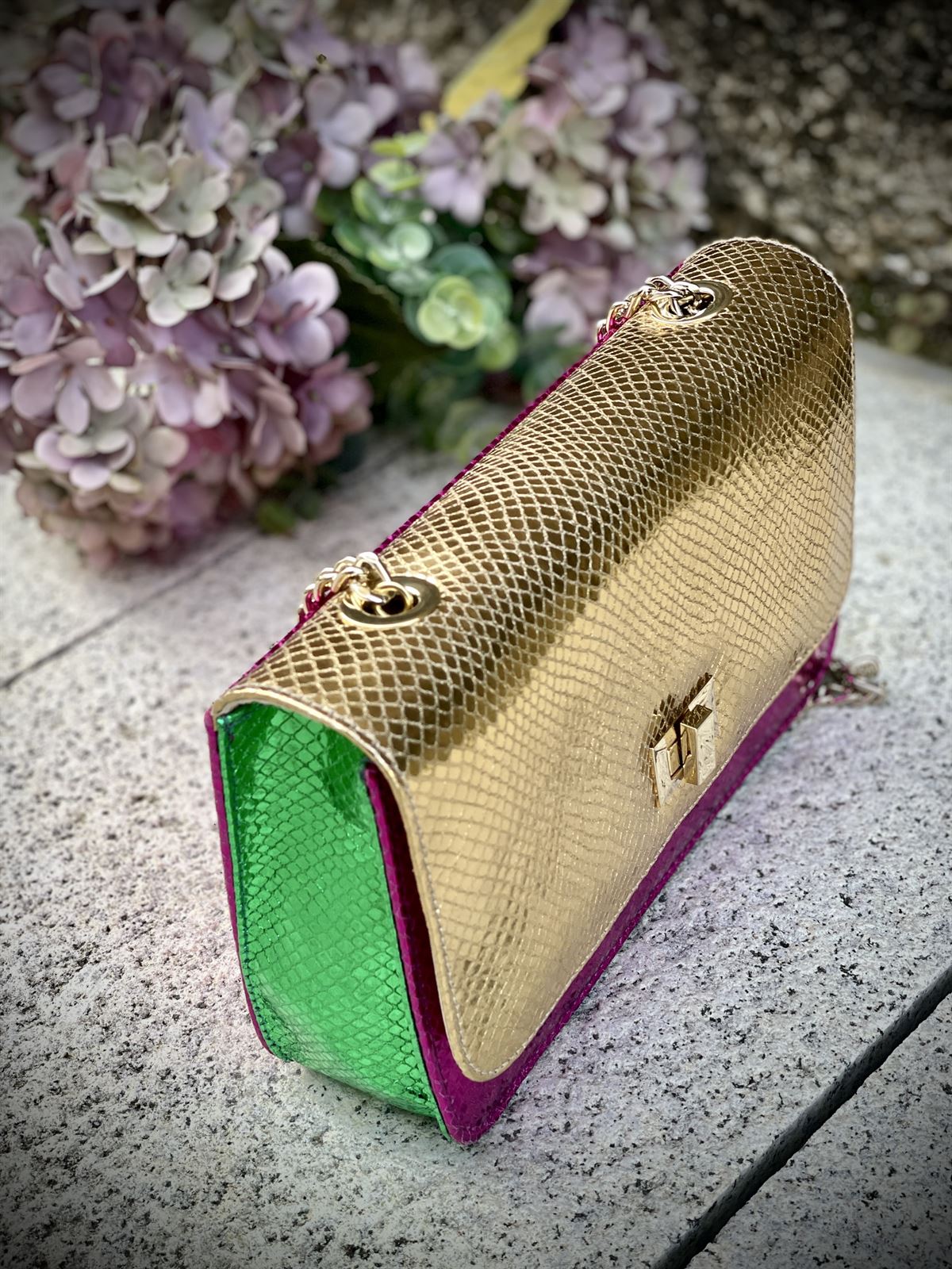 Bolso cuadrado Angari brillante multicolor - Imagen 2