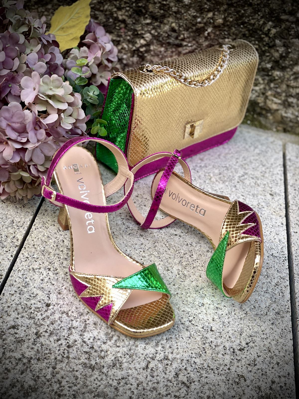 Bolso cuadrado Angari brillante multicolor - Imagen 3