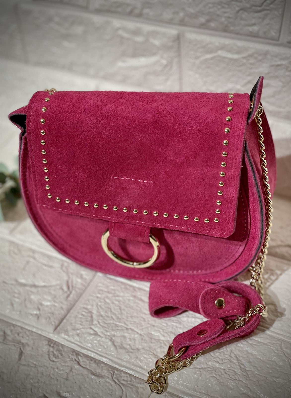 Bolso fucsia serraje - Bolsos