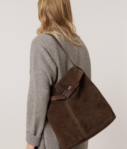 BOLSO Indi & Cold REF. IA657 MEDIANO PIEL SERRAJE Chocolate - Imagen 1