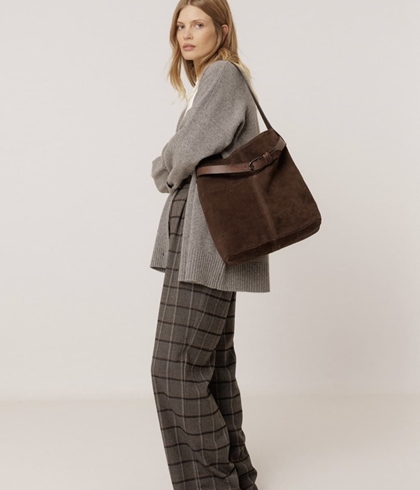 BOLSO Indi & Cold REF. IA657 MEDIANO PIEL SERRAJE Chocolate - Imagen 2
