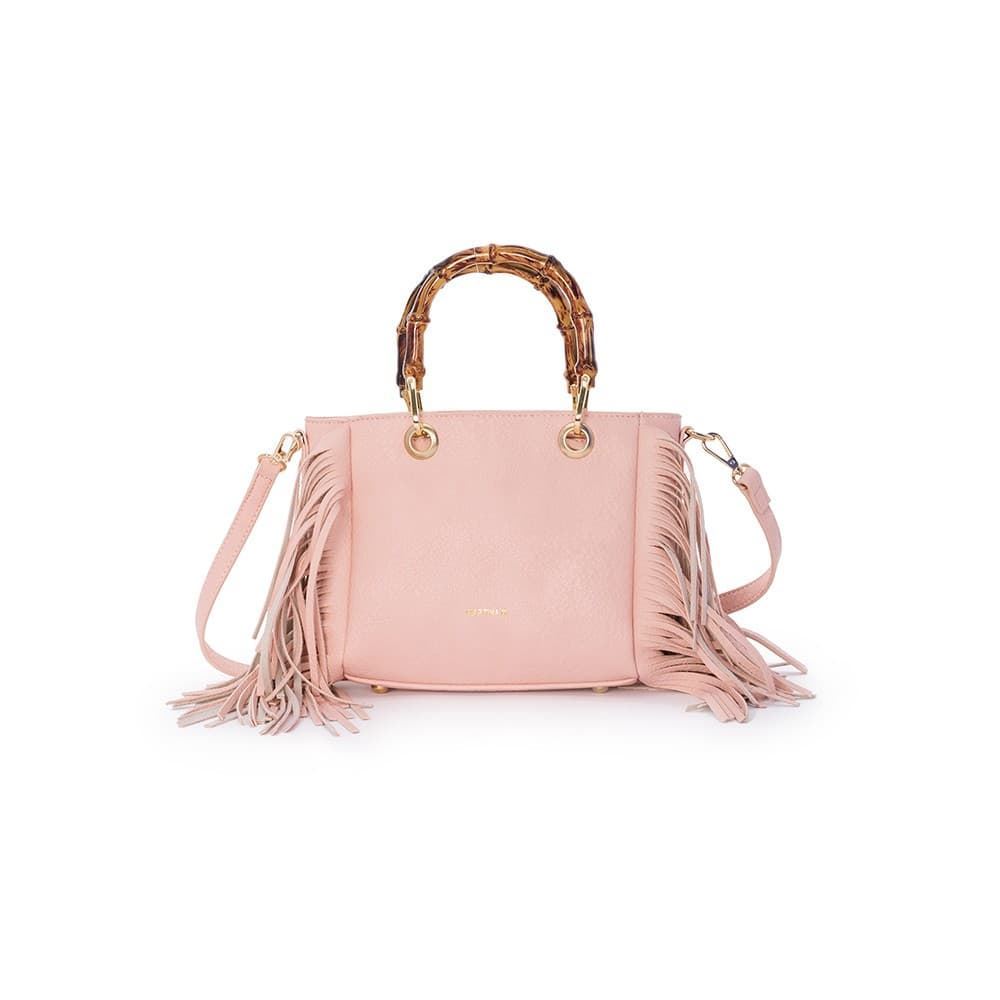 bolso Martina flecos rosa pequeño - Imagen 4