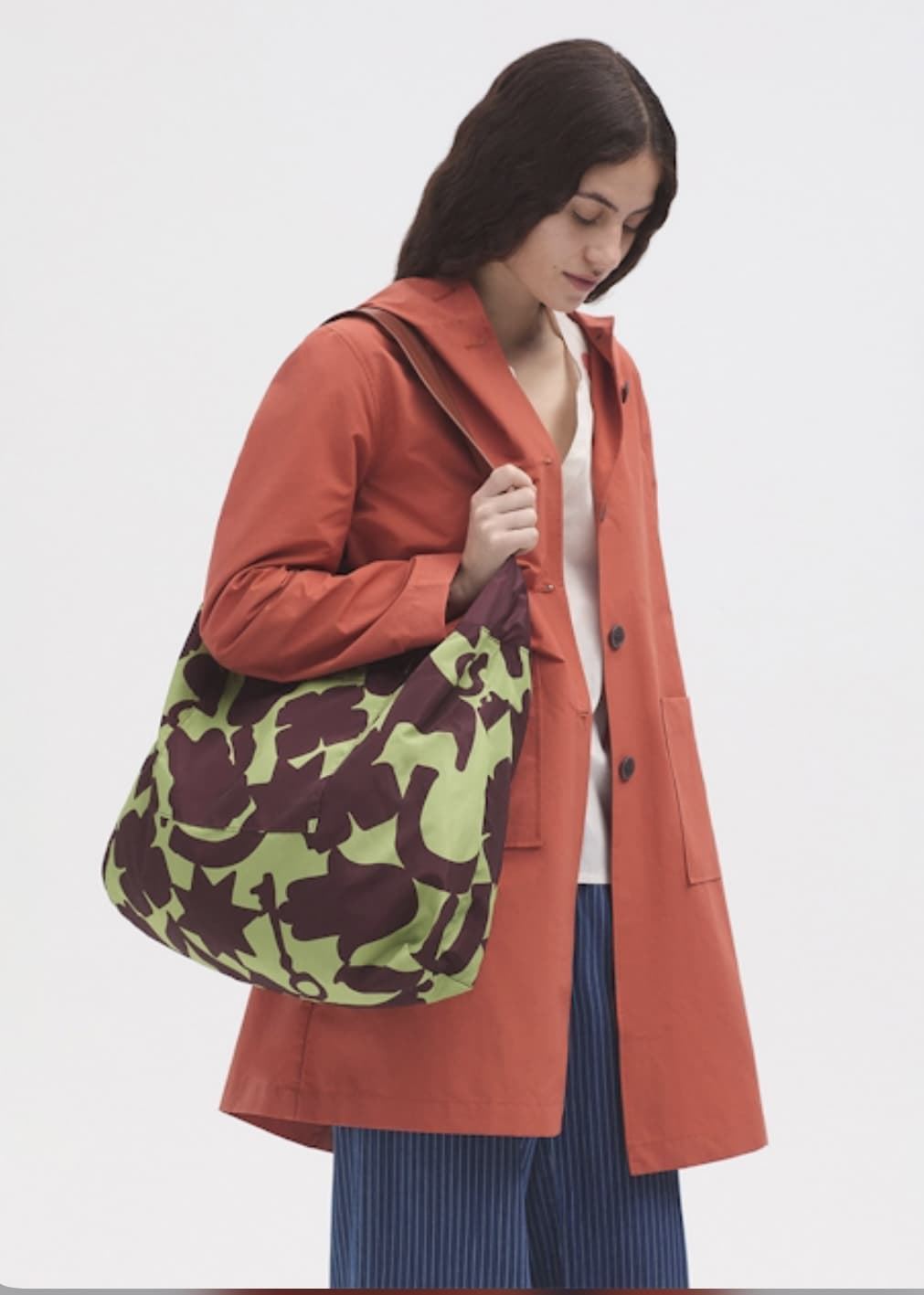 Bolso Nice Things shopping bag REVERSIBLE pistacho/berenjena - Imagen 1