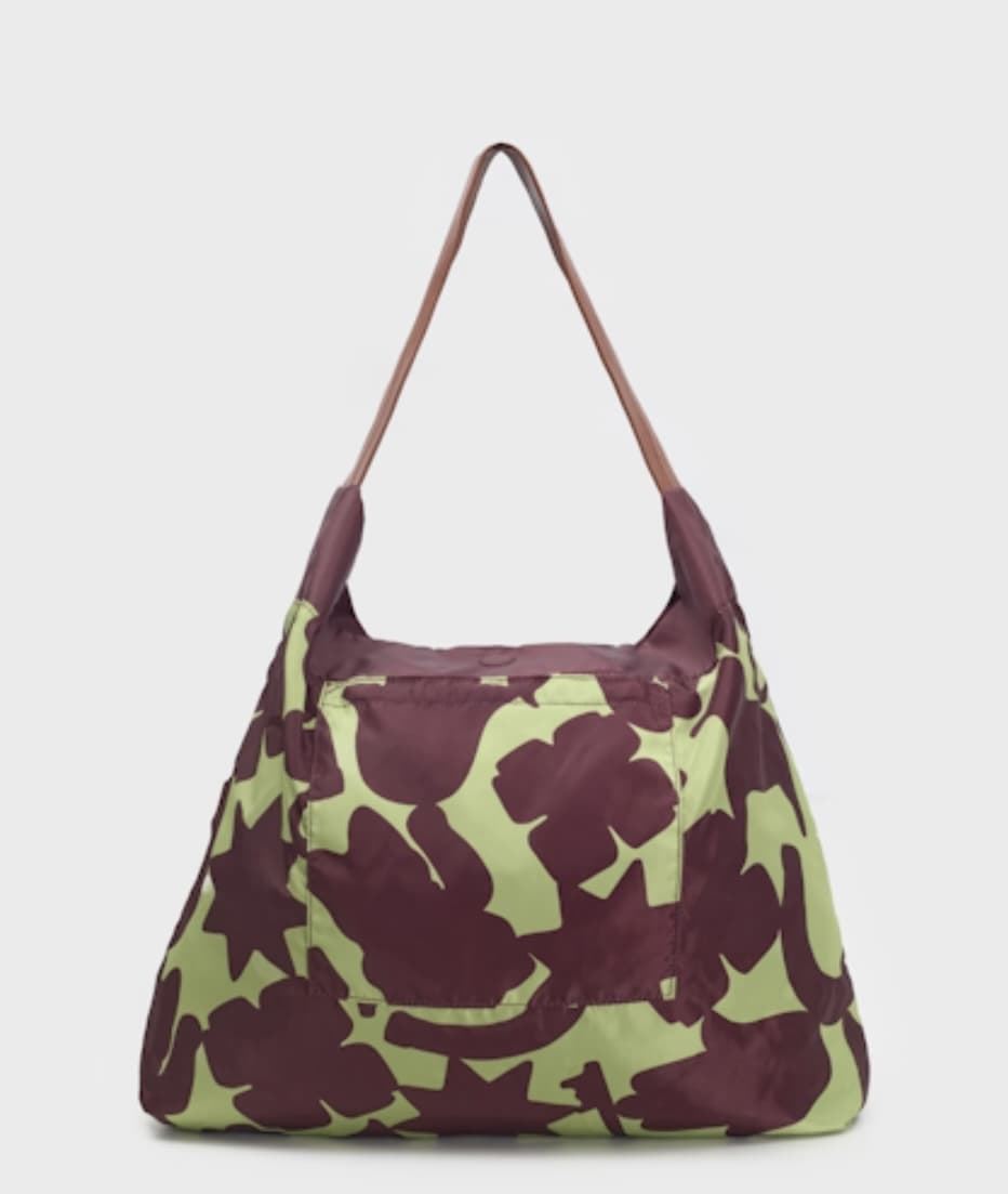Bolso Nice Things shopping bag REVERSIBLE pistacho/berenjena - Imagen 4