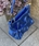 Bolso pequeño piel metalizado arrugado azul - Imagen 1