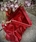 Bolso pequeño piel metalizado arrugado rojo - Imagen 1