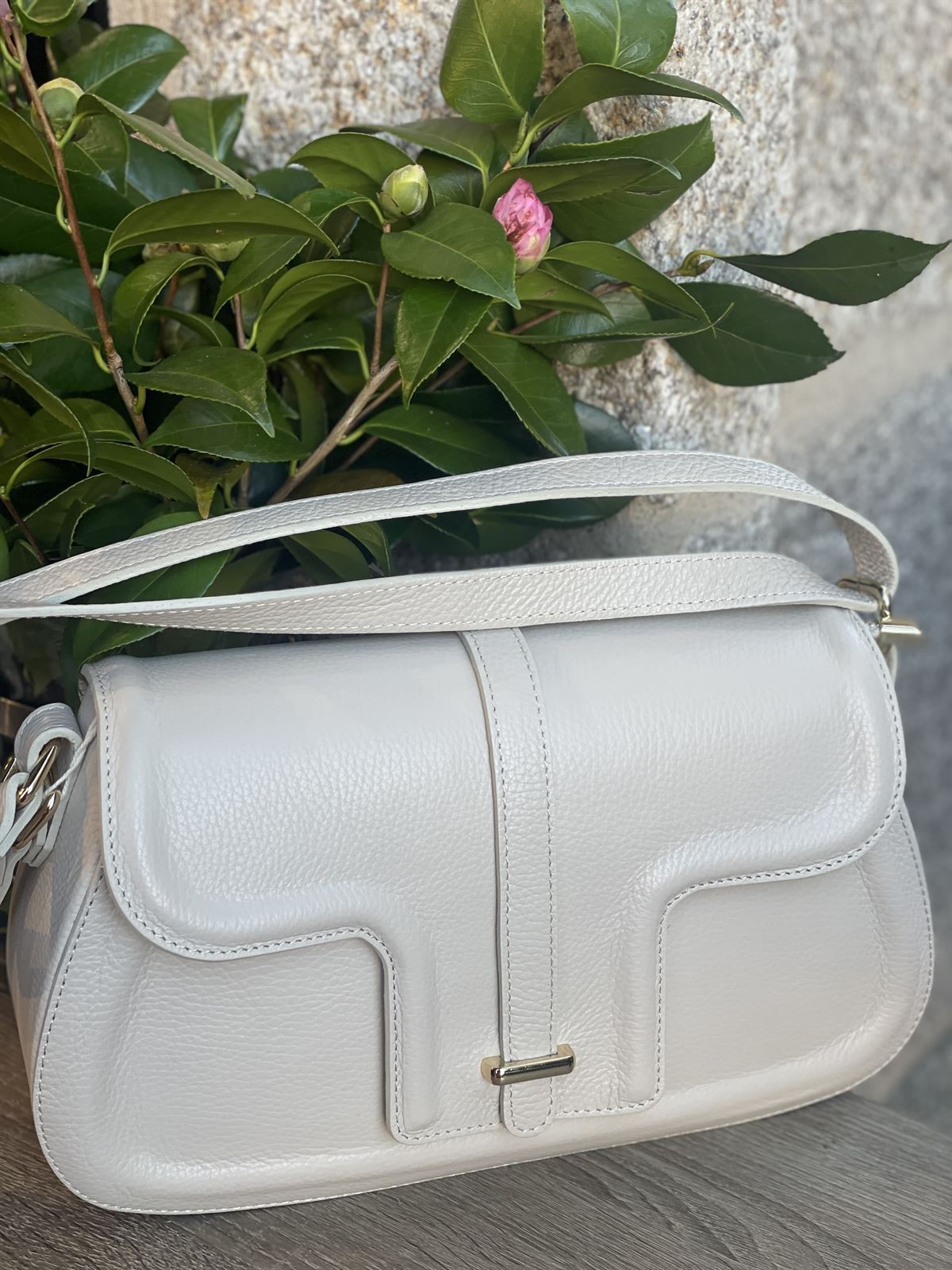 Bolso piel baguette hielo - Imagen 1