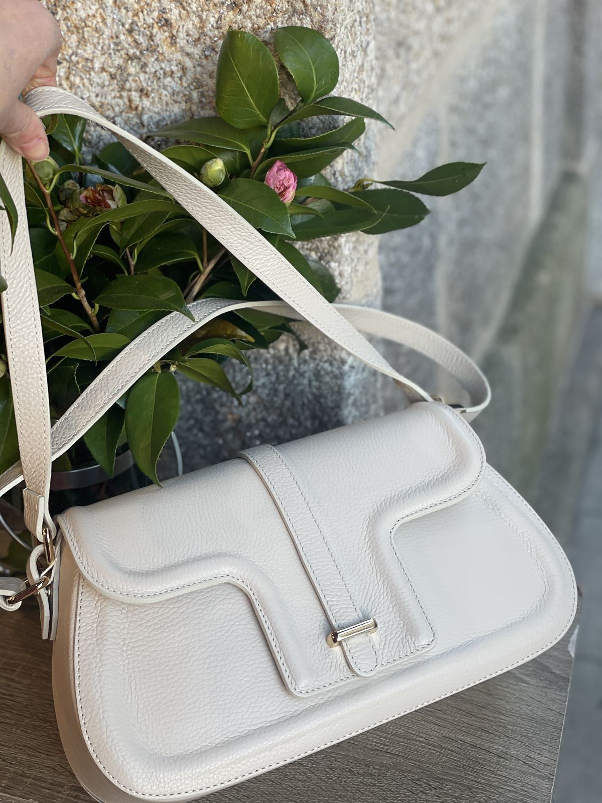 Bolso piel baguette hielo - Imagen 2