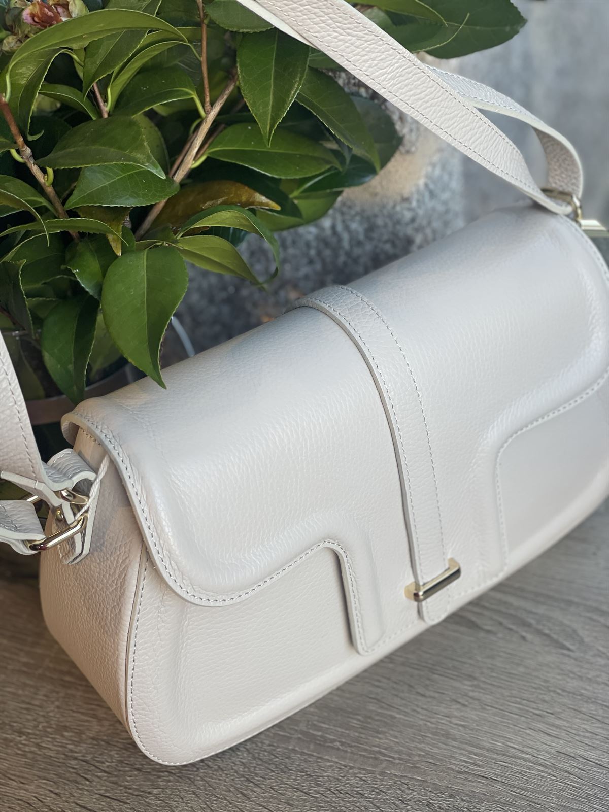Bolso piel baguette hielo - Imagen 3