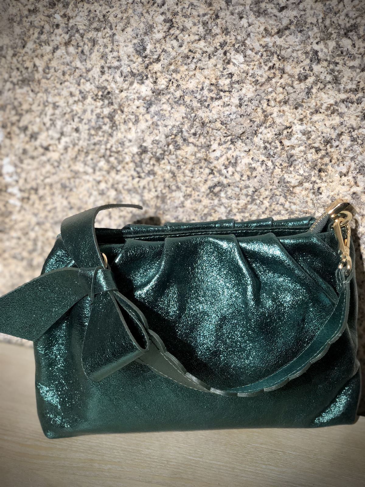 enviar vestíbulo Renacimiento Bolso piel metalizado verde - Bolsos