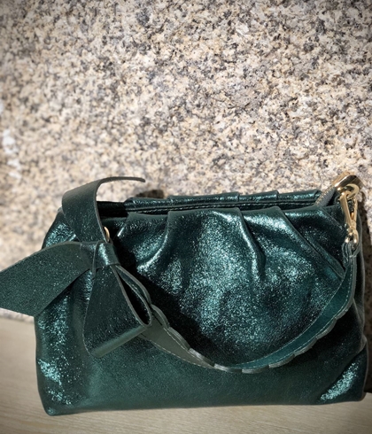 Bolso piel metalizado verde - Imagen 1
