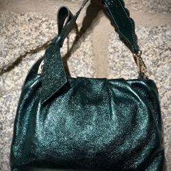 Bolso piel metalizado verde - Imagen 2