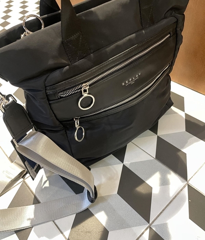 Bolso Replay shopper negro 2 bolsillos - Imagen 1