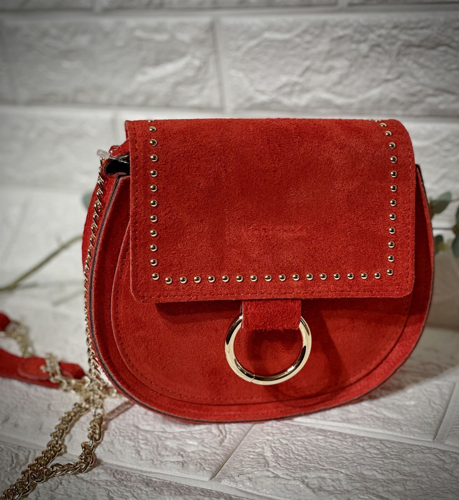 Bolso rojo serraje - Imagen 1