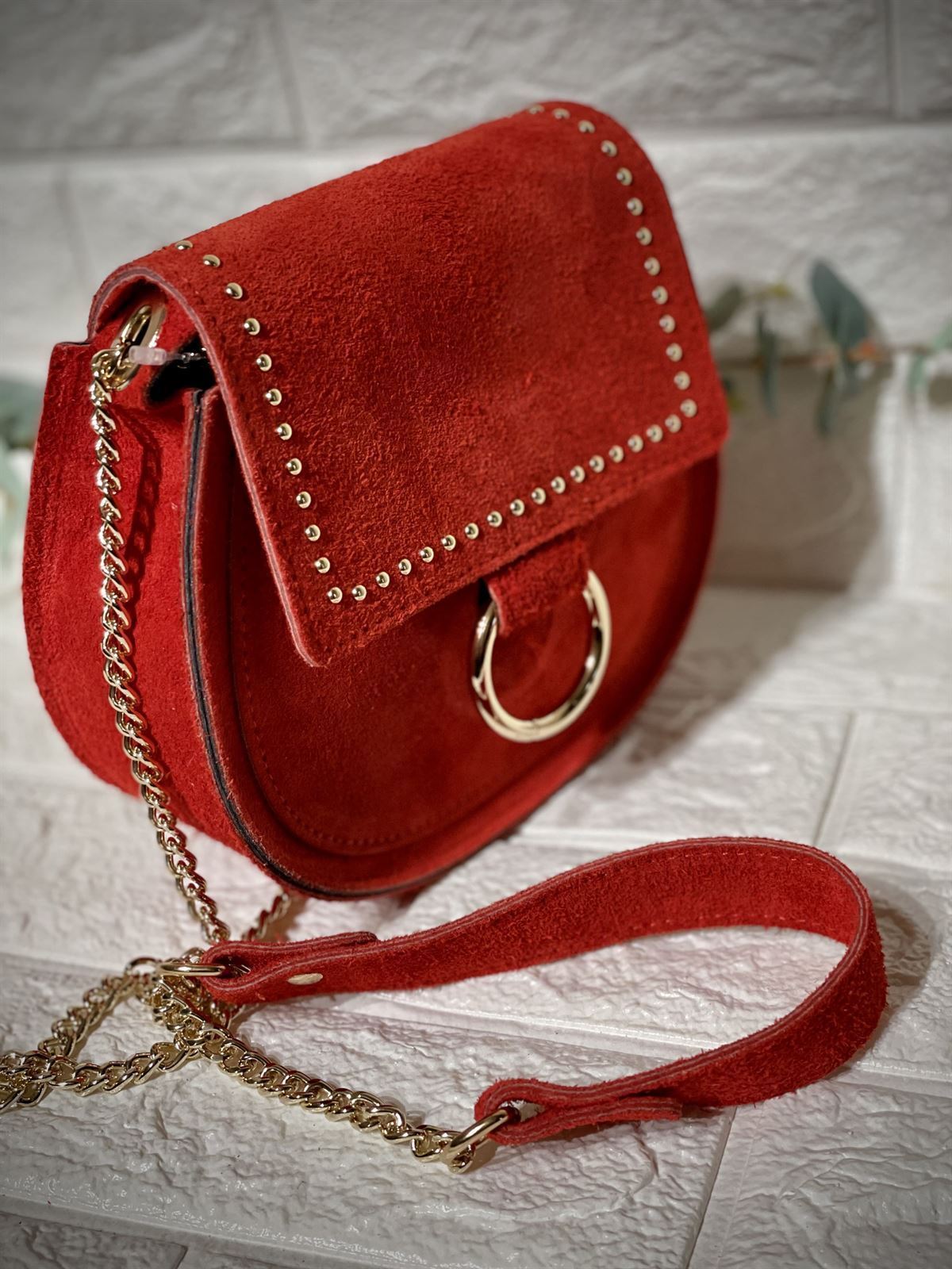 Bolso rojo serraje - Imagen 2