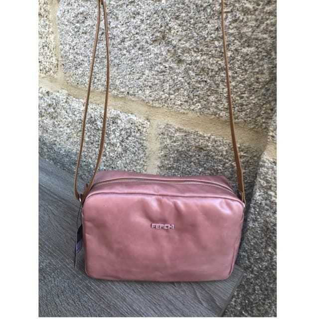 Bolso rosa piel ferchi - Imagen 1