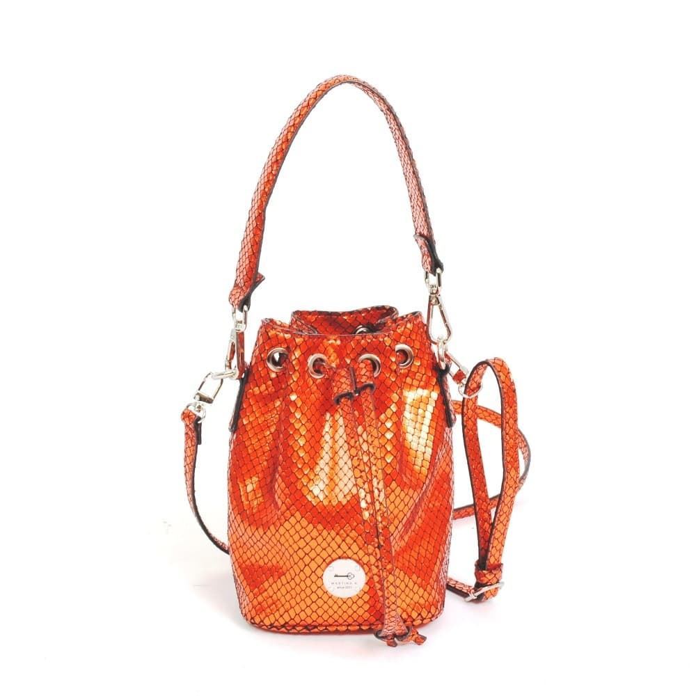 Bolso saquito metalizado naranja - Imagen 3