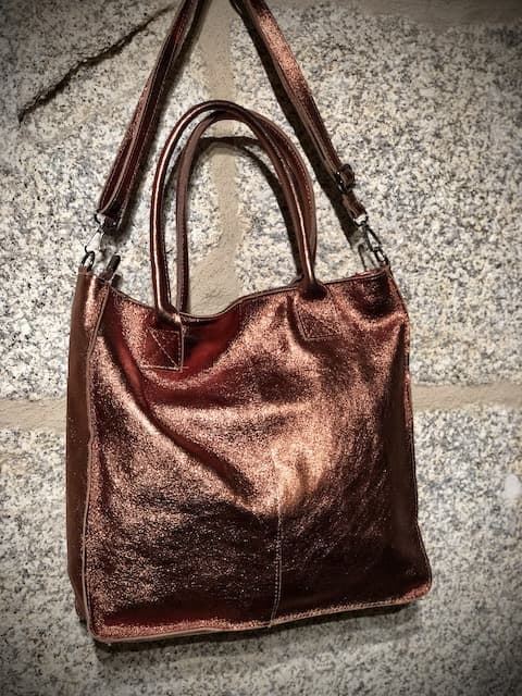 metalizado bronce - Bolsos