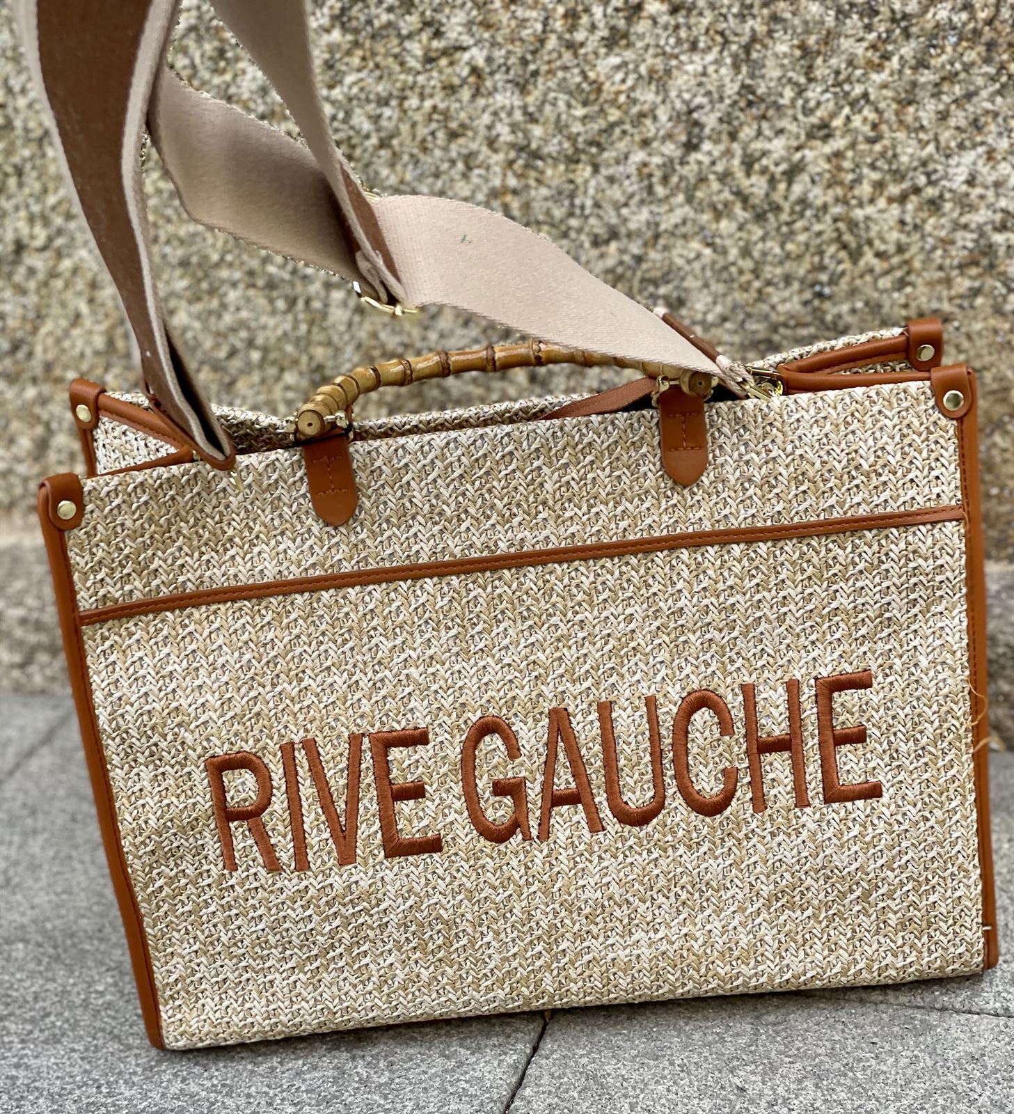 Bolso shopping rafia Rive Gauche YSL Bolsos