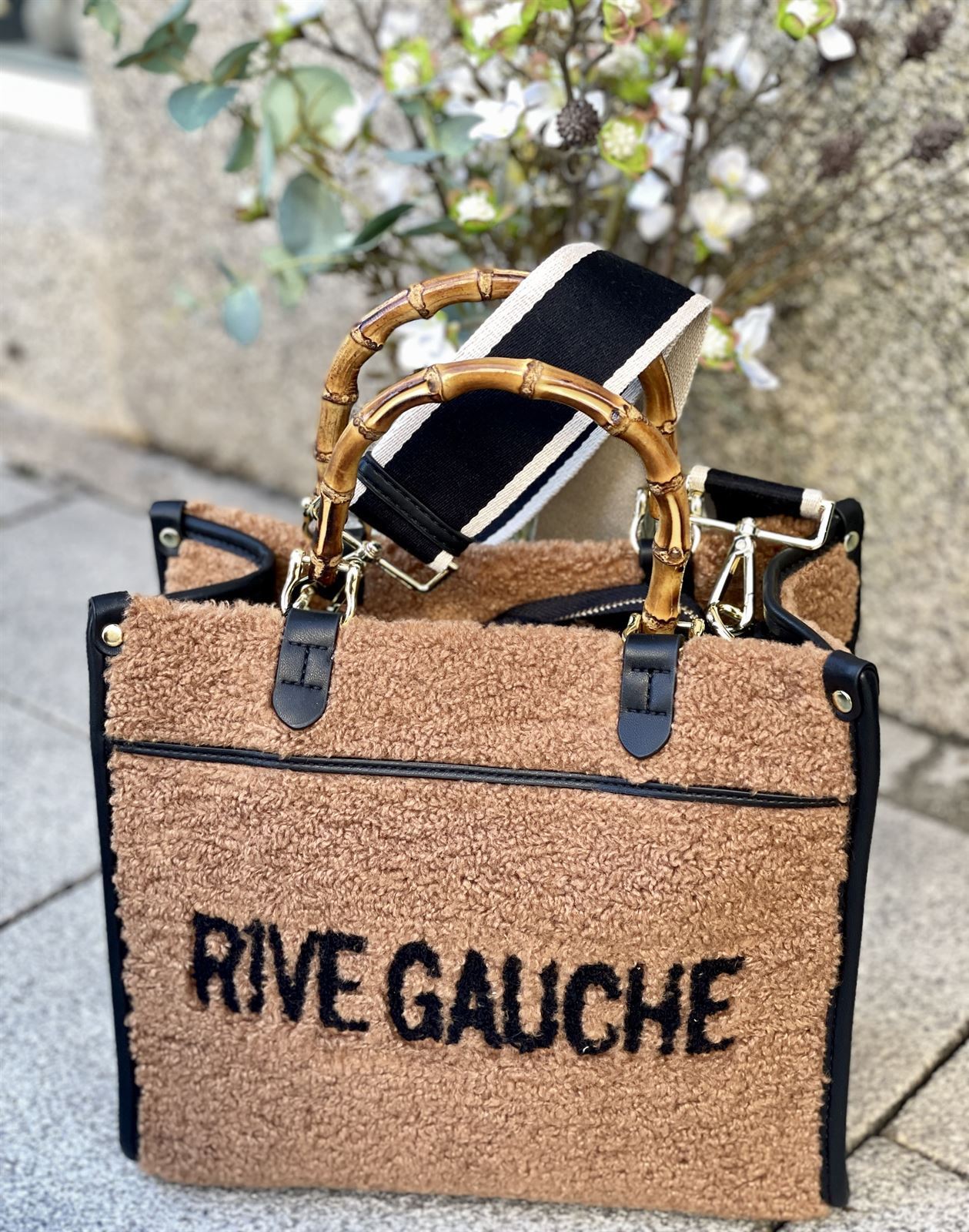 Bolso shopping mediano rive gauche camel - Imagen 1