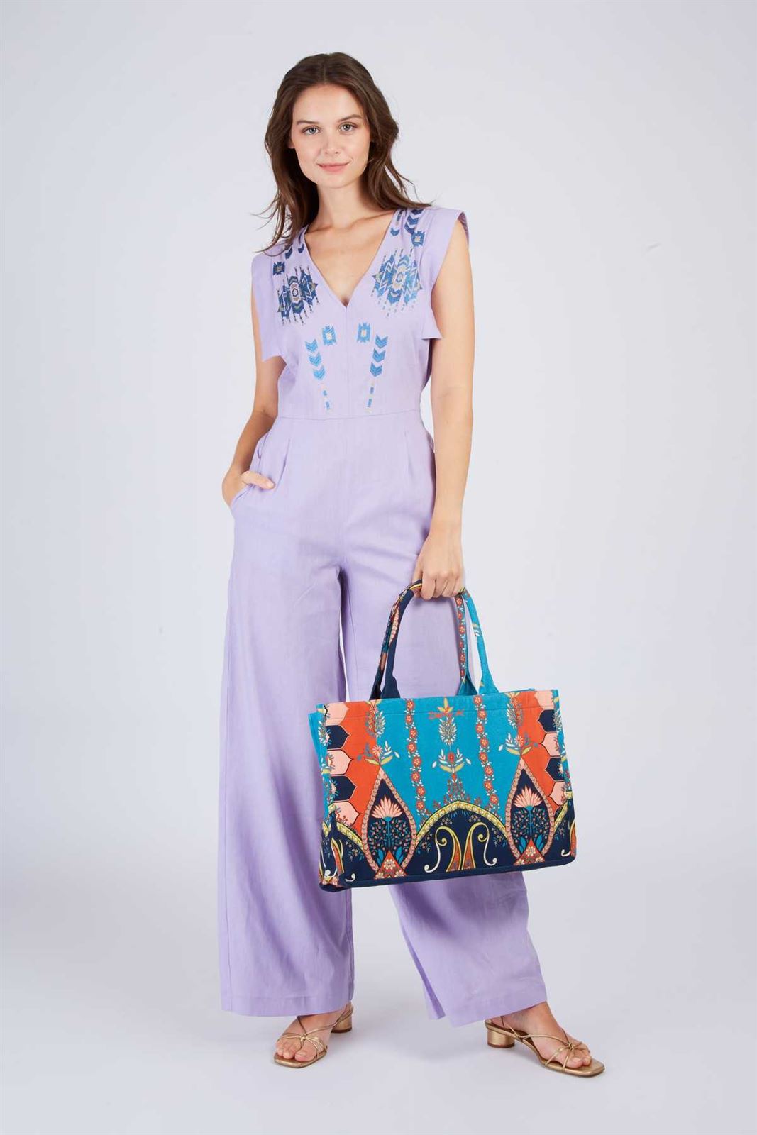 Bolso TOTE Derhy GIANNA azul petroleo - Imagen 3