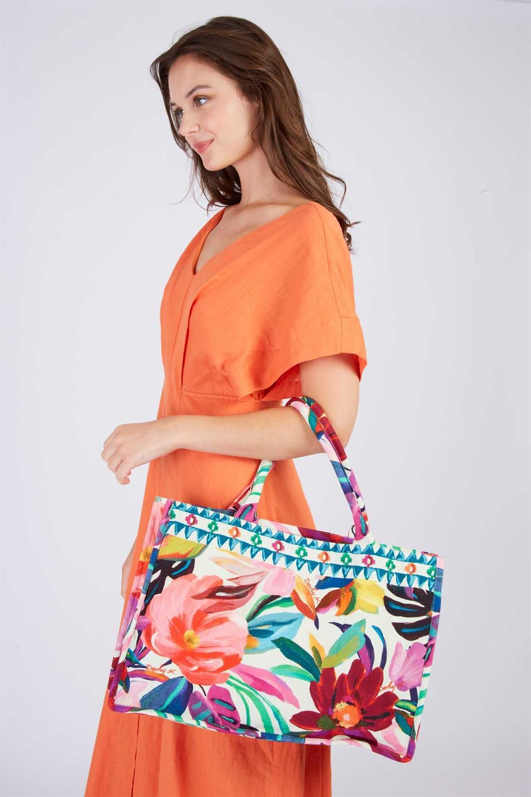 Bolso TOTE Derhy GIANNA Rojo / Rosa - Imagen 1