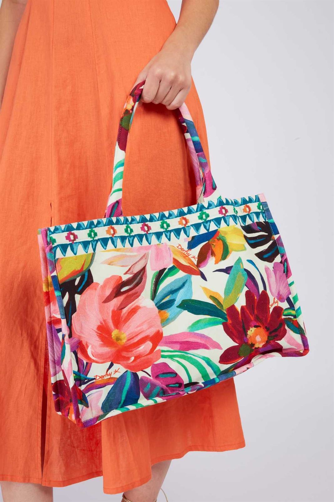 Bolso TOTE Derhy GIANNA Rojo / Rosa - Imagen 2