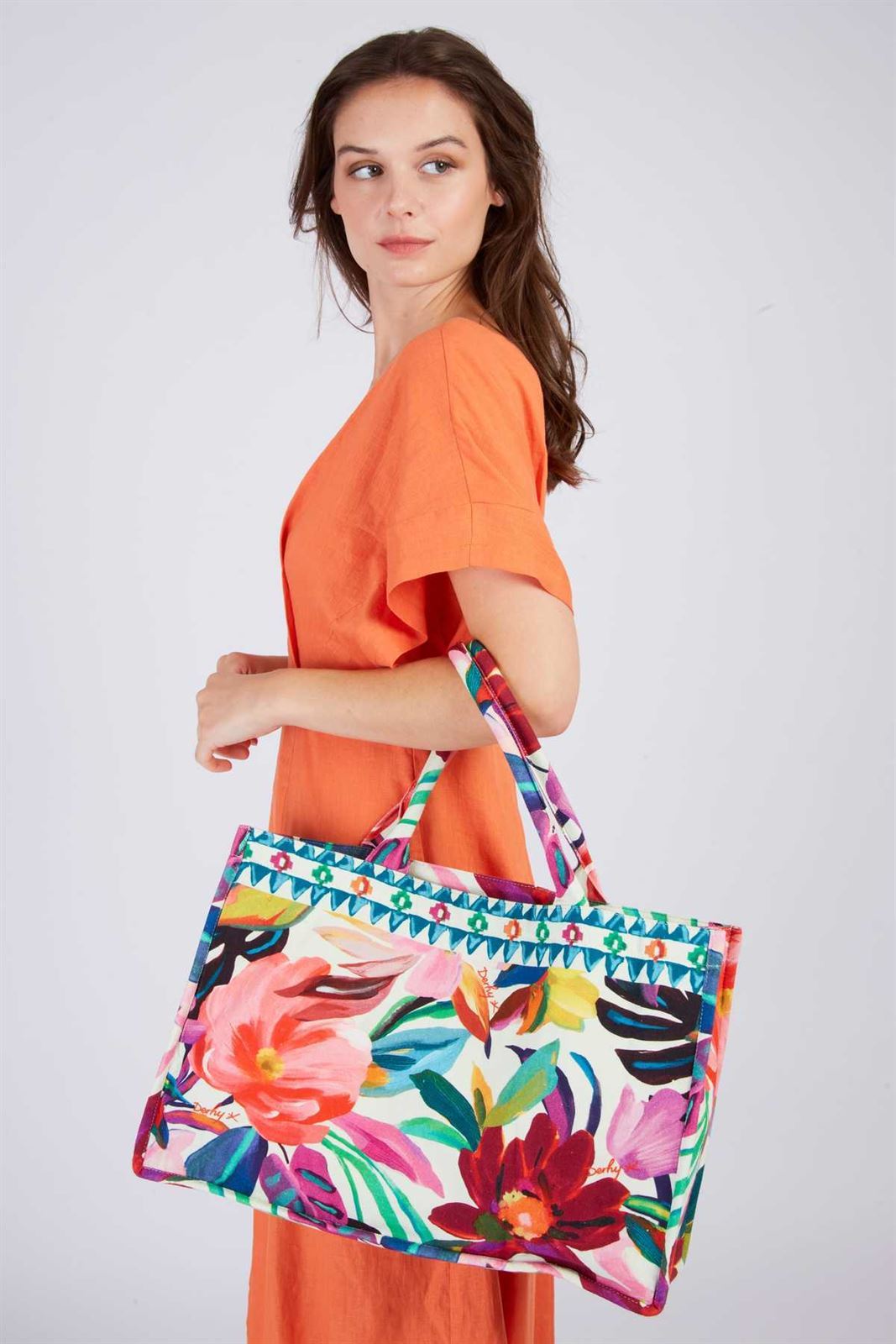 Bolso TOTE Derhy GIANNA Rojo / Rosa - Imagen 4