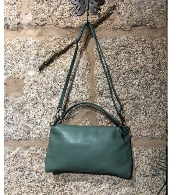 Bolso verde piel alargado - Imagen 2