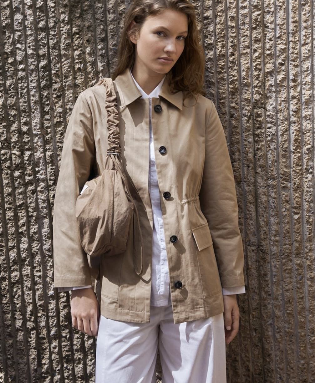 BOLSO YERSE ESTILO RIÑONERA CON CREMALLERA beige - Imagen 1