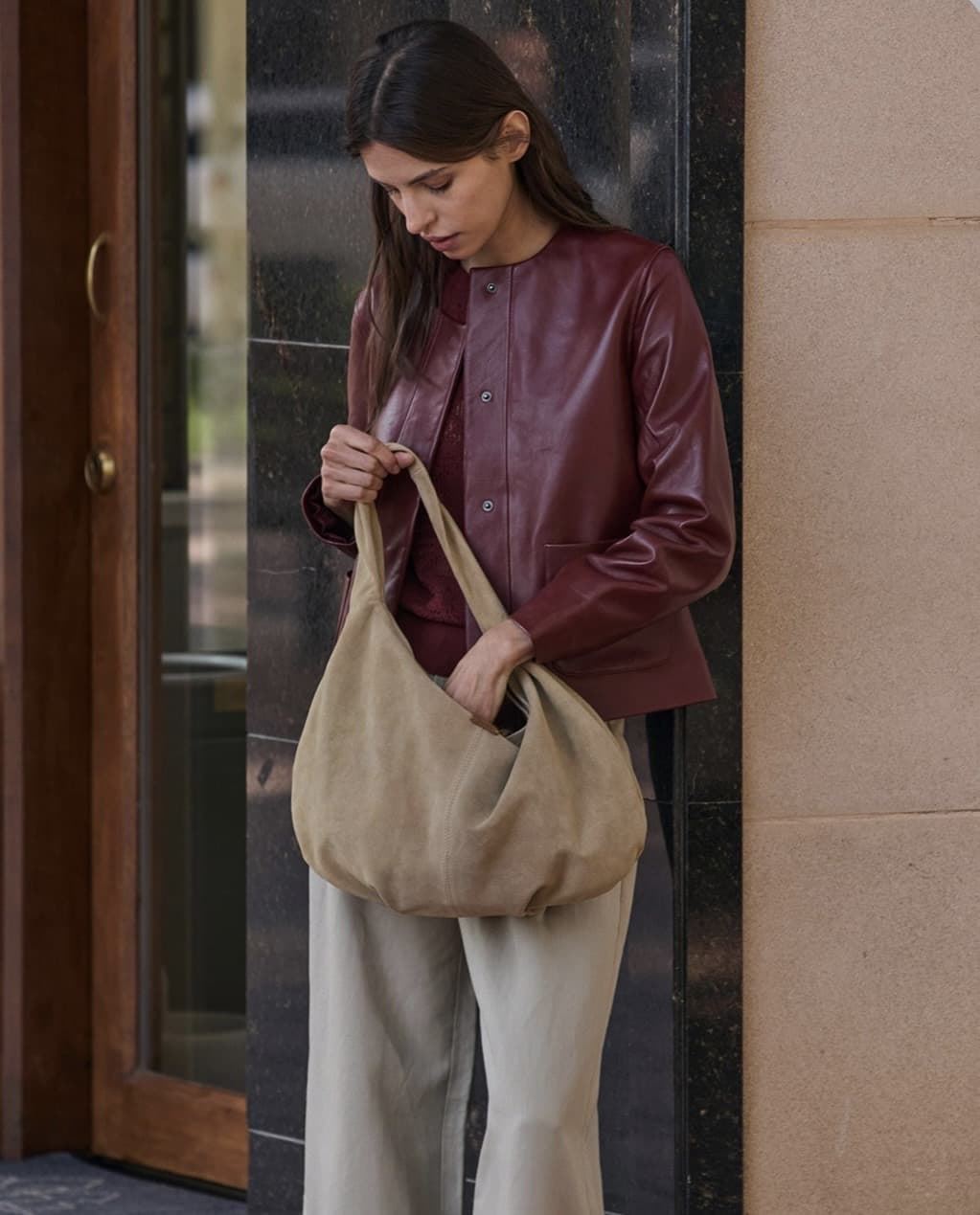 BOLSO YERSE HOBO DE ANTE camel - Imagen 1