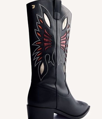 Bota Gioseppo NISSWA COW BOY bordados negra - Imagen 2