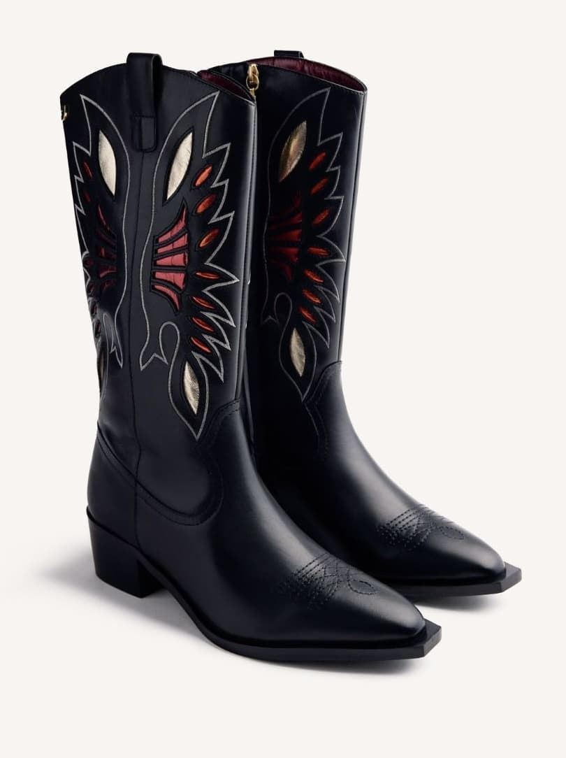 Bota Gioseppo NISSWA COW BOY bordados negra - Imagen 7