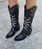 Bota Nemonic campera vivos bordados blanco - Imagen 1