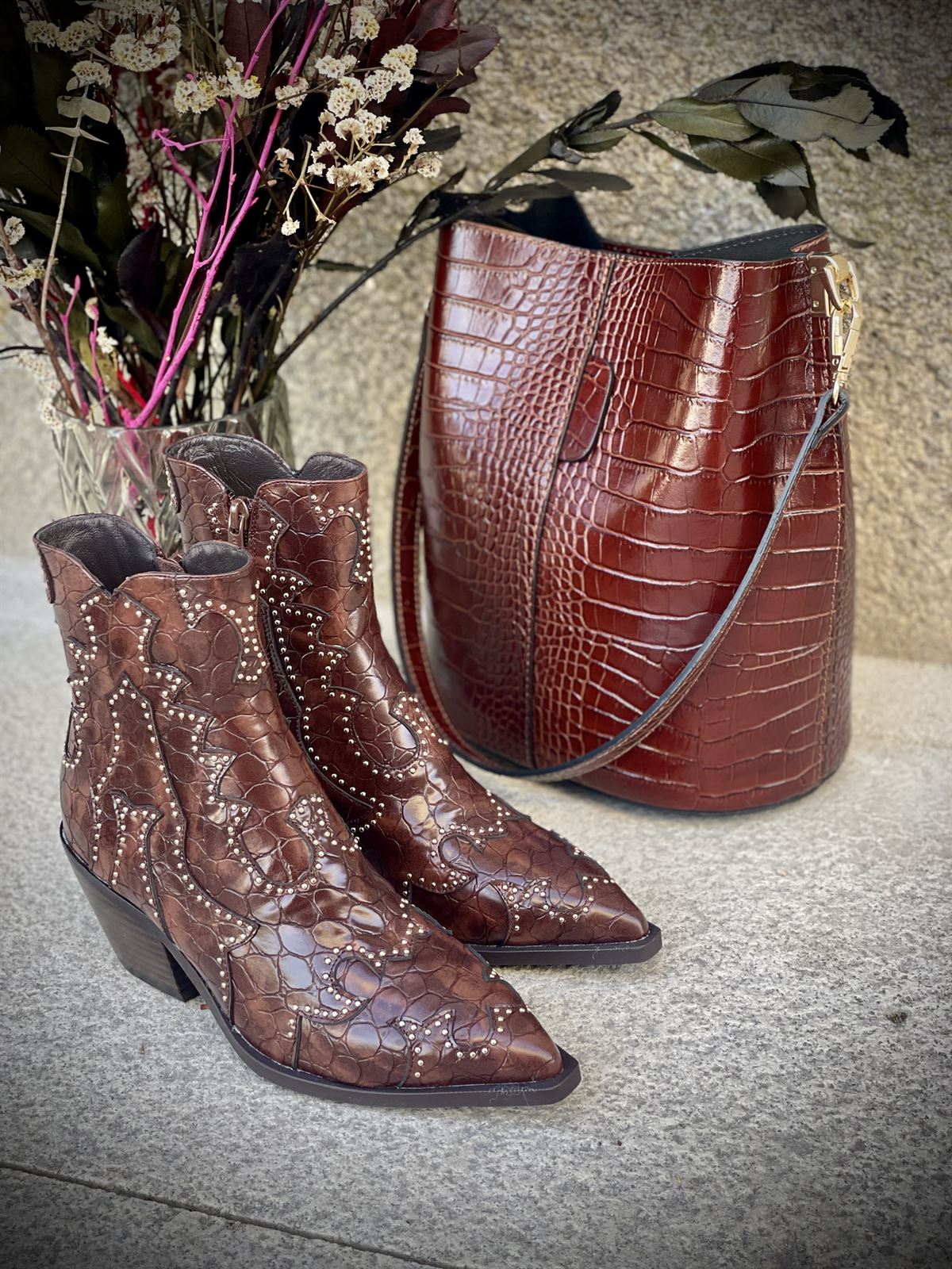 Bota NOA HARMON MIRANDA campera coco marrón chocolate - Imagen 3