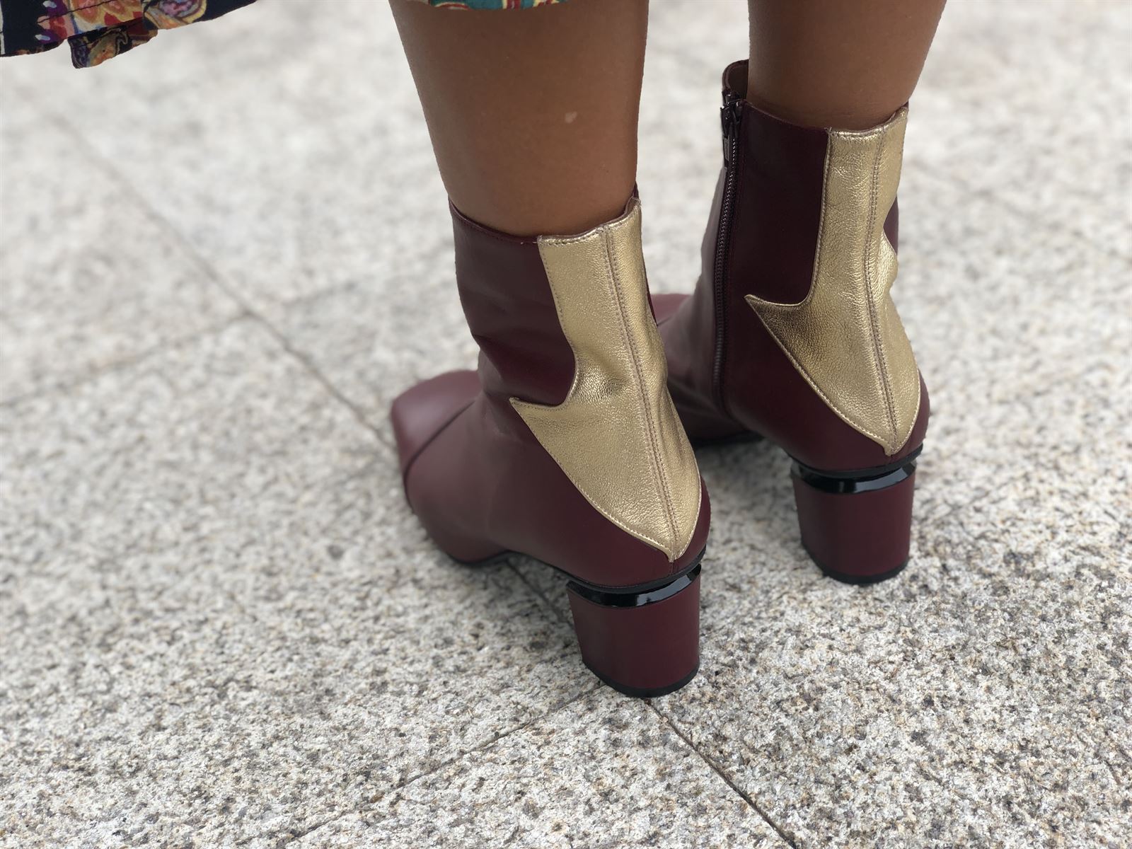 Botín Angari granate oro | Volvoreta Tui - Botas y botines