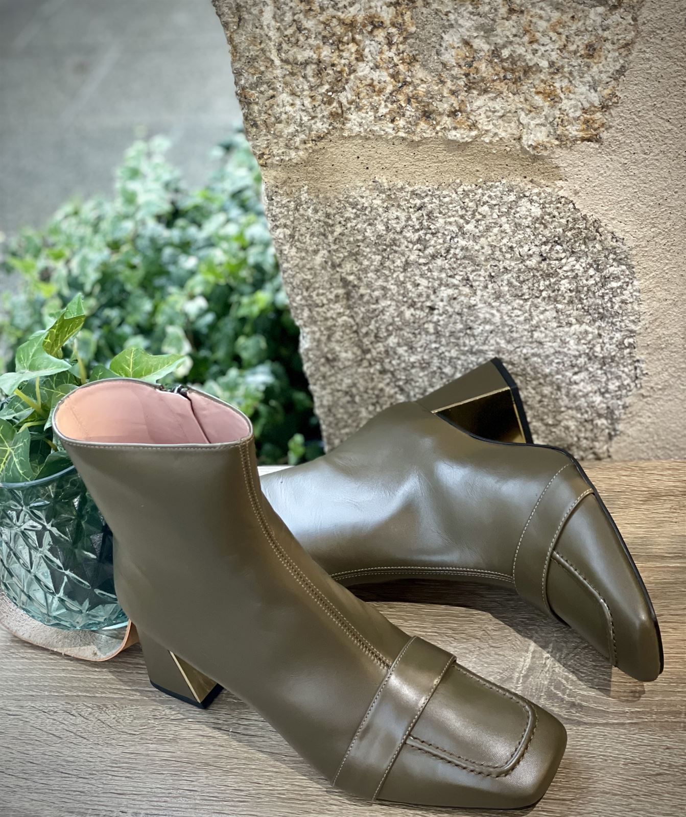 Botin Angari Zapatos verde humo - Imagen 1
