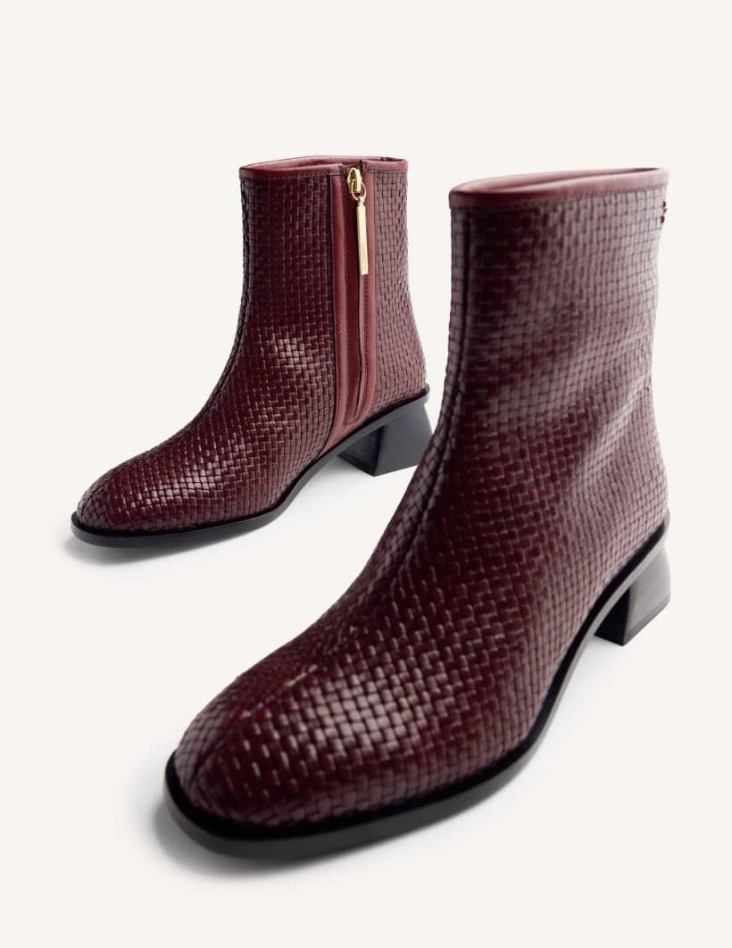 Botin Gioseppo BEXLEY piel trenzada granate - Imagen 1