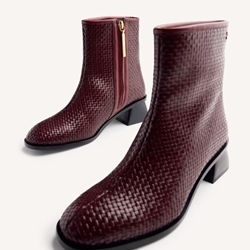 Botin Gioseppo BEXLEY piel trenzada granate - Imagen 1